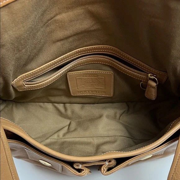 RARE Coach Legacy Saddle Soft Leather Buckle Field Crossbody Bag Tan 9128 - Picture 12 of 16